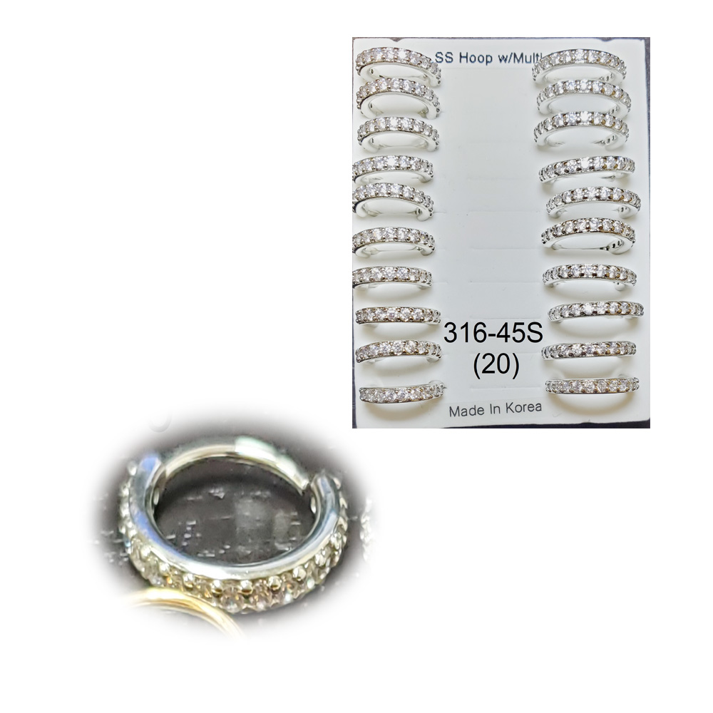 316-45 Silver10 Hoop (20pcs/Pad)